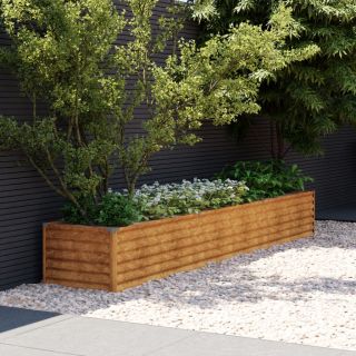 taimekast, 291 x 50 x 36 cm, Corten-teras
