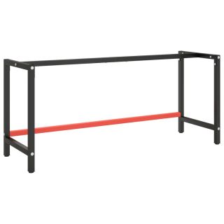 tööpingi raam, must ja matt punane, 180x57x79 cm, metall