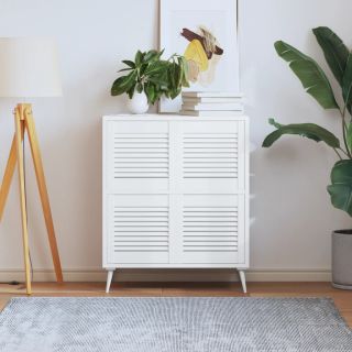 kapiuksed, võrega disain 4 tk valge 39,5x39,4 cm männipuit