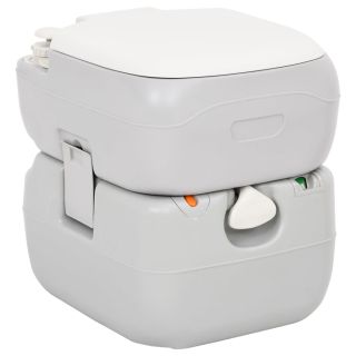 kaasaskantav matkatualett, hall ja valge, 22+12 l, HDPE