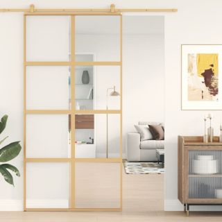 liuguks, kuldne, 102,5x205 cm, läbipaistev ESG-klaas/alumiinium