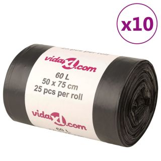 prügikotid, 250 tk, must, 60 l