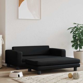 koeravoodi laiendusega, must, 100 x 50 x 30 cm, kunstnahk