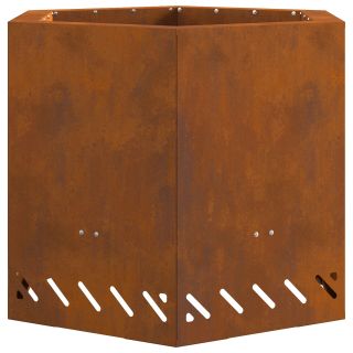 Suitsetav Tulekube Kuusnurkne 58x58x51 cm Ilmastikukindlast Terasest