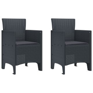 Aia Toolid padjadega, 2 tk, antratsiit, polü rattan