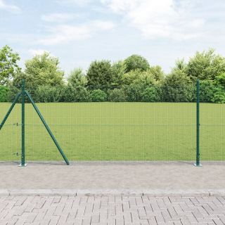 Keermestatud Traadi Aed 13 Koonusega Postide Roheline 1x50 m Terasest