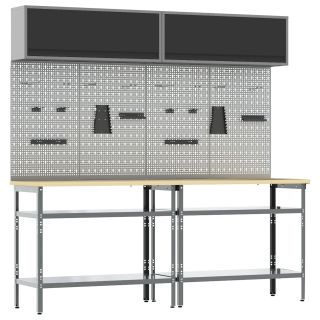 8-osaline tööpingi komplekt, hall teras
