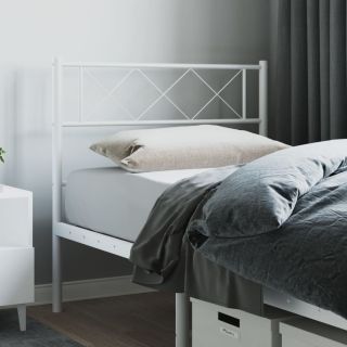 metallist voodipeats, valge, 90 cm