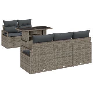 6-osaline aiadiivanite komplekt padjadega hall polü rattan,2-kohaline aiadiivan koos hoidmise ja padjadega hall polü rattan