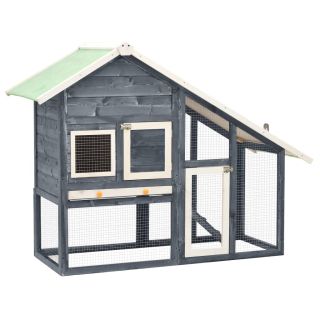 küülikupuur, hall ja valge, 140x63x120 cm, kuusepuidust