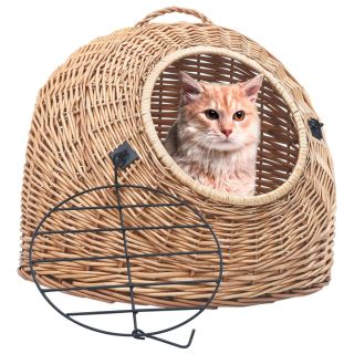 клетка для перевозки кошек, 60 x 45 x 45 см, натуральная ива