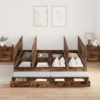 Hoiuvoodi Raam Suitsetatud Tamme 180x200 cm