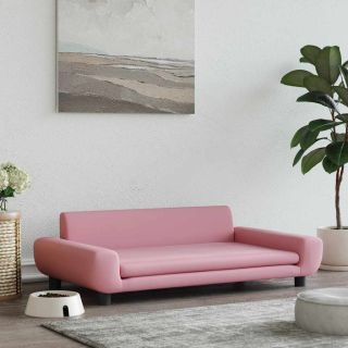 koeravoodi, roosa, 100 x 54 x 33 cm, samet