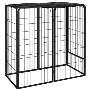 koera mänguaedik 6 paneeli must 50x100 cm, pulbervärvitud teras