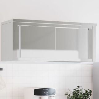 lükandustega köögi seinakapp, roostevaba teras