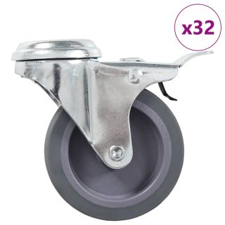 poldiaukudega pööratavad mööblirattad 32 tk, 75 mm