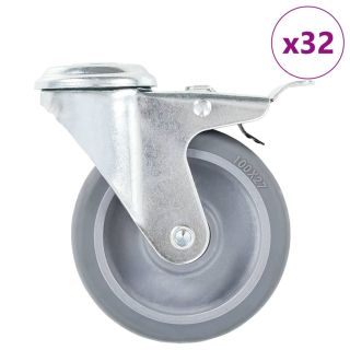 poldiaukudega pöörlevad rattad, 32 tk, 100 mm