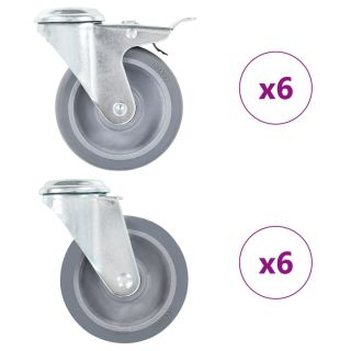 poldiaukudega pööratavad mööblirattad 12 tk, 100 mm