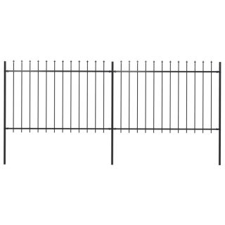 terava otsaga aed, terasest, 3,4 x 1,2 m, must