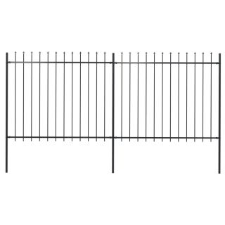 terava otsaga aed, terasest, 3,4 x 1,5 m, must