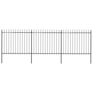 terava otsaga aed, terasest, 5,1 x 1,5 m, must