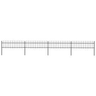 terava otsaga aed, terasest, 6,8 x 0,6 m, must