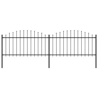 забор, заостренный, стальной, (1,25–1,5) x 3,4 м, черный