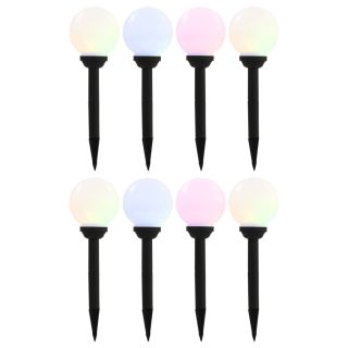 Солнечные уличные светильники, 8 шт., светодиодные, сферические 15 см RGB