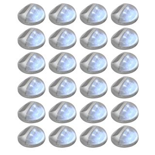 päikesepatareiga seinavalgustid, LED, 24 tk ümmargune, hõbedane