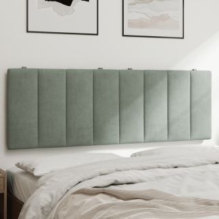 voodipeatsi padi, helehall, 120 cm, samet