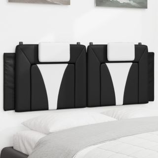 voodipeatsi padi, must ja valge, 120 cm, kunstnahk