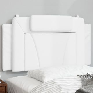 Подушка в изголовье, белая, 100 см, искусственная кожа