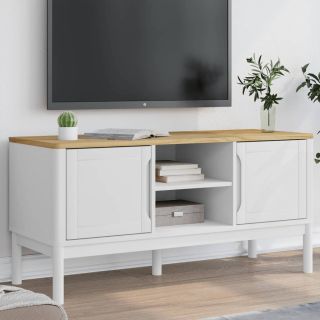 telerikapp FLORO, valge, 114 x 43 x 55 cm, männipuit