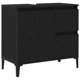 Kraanikaussi kapp Must tamm 65x33x60 cm Tehispuust