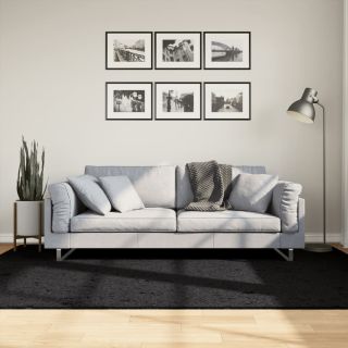 vaip OVIEDO lühikese narmaga, must, 160 x 230 cm