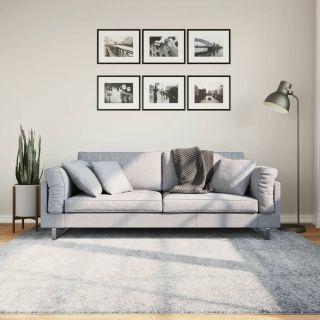 Ковер ворсистый с высокой бахромой PAMPLONA, синий 200x200 см