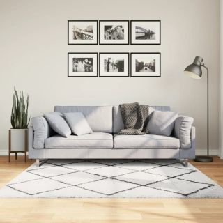 kõrge narmaga Shaggy vaip PAMPLONA, kreemjas/must 160x160 cm