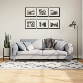 kõrge narmaga Shaggy vaip PAMPLONA, kreemjas/must 100x200 cm