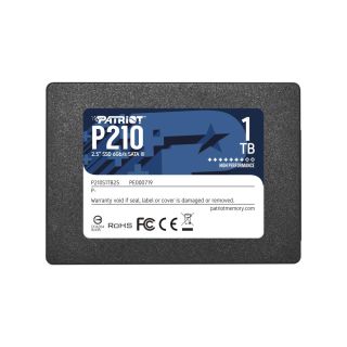 SSD|PATRIOT|P210|1TB|SATA 3.0|Write speed 430 MBytes/sec|Read speed 520 MBytes/sec|2,5|TBW 480 TB|P210S1TB25