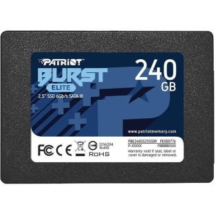SSD|PATRIOT|Burst Elite|240GB|SATA 3.0|3D NAND|Write speed 320 MBytes/sec|Read speed 450 MBytes/sec|2,5|TBW 100 TB|PBE240GS25SSDR