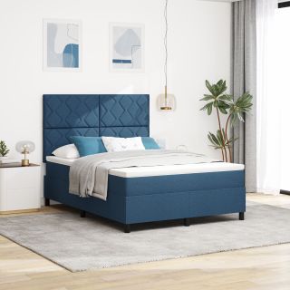 Kastiprill voodi madratsiga sinine 140x200 cm kangas