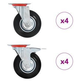 8 tk pöörlev ratas 125 mm