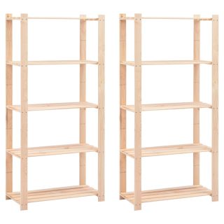 5-korruselised hoiuriiulid 2 tk, 80 x 38 x 170 cm, 250 kg