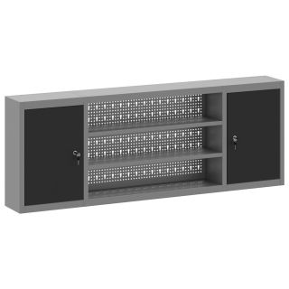 Tööriistakapp Seinale Kinnitustega Pegboard Must 150x20x55 cm Teras