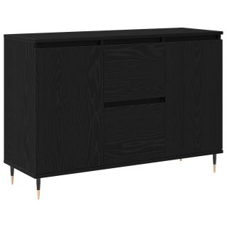 Kapp uste ja sahtlitega Must Tamme 101,5x35x70 cm
