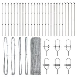 Heksagonaalne aed 0.8x50 m Tsingitud teras,Aia postid 13 tk Ø32 mm 120 cm Tsingitud teras