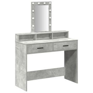 Tualettlaud LED Valgustusega Betoonhall 100x41x140 cm