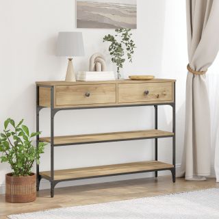 konsoollaud Meisterlik tamme 100x25x75 cm Tehispuit ja teras