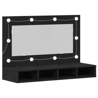 LED Peeglikapp Mustast Tamme - 90x31.5x62 cm