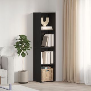 Raamatukapp/TV kapp Must tamm 36x30x143 cm